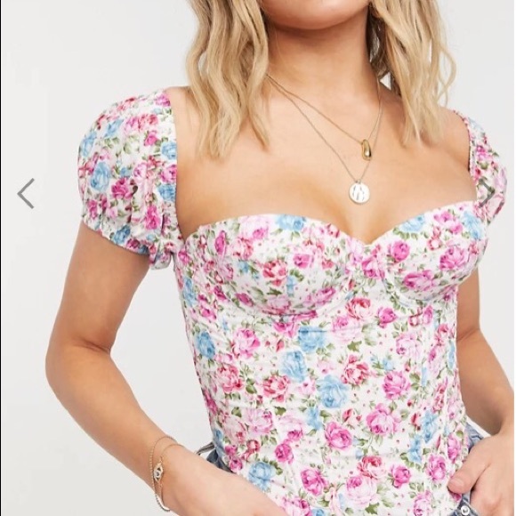 ASOS Tops Asos Bustier Floral Top 34d Poshmark